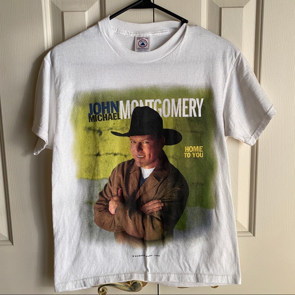 john michael Montgomery vintage white t shirt